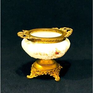 Antique G.F.Monroe Wavecrest Small Open Pin Dish Hand Colored 4.5”-3”